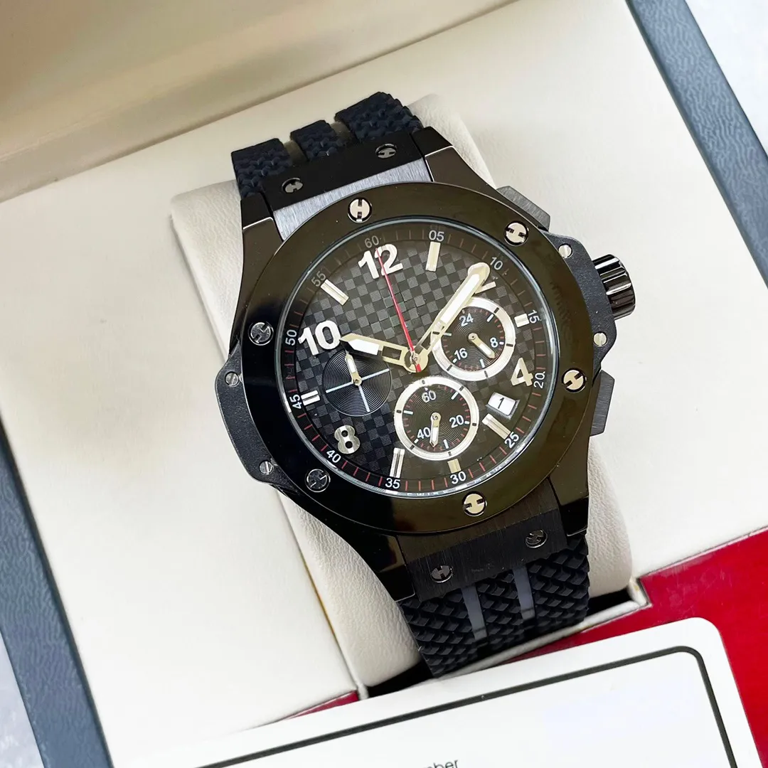 Watches Designer Watch for Men VK Quartz Movement Watches 45mm Hardlex Crystal 316L Stainless Steel Case Rubber Band Chronograph Montre de Luxe