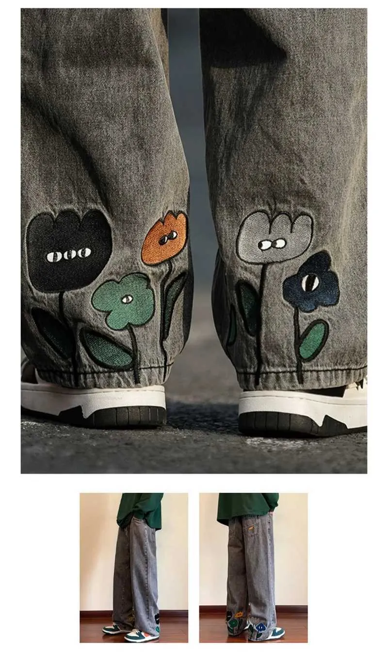 New Design Black Gray Wide Leg Baggy Jeans Men For Men New Design Black Gray Wide Leg Baggy Jeans Men For Men