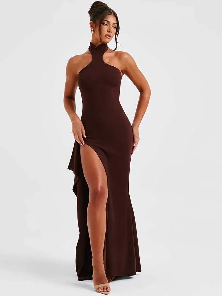 chinese dress ladies Anisa Red One Sleeve Slit Bodycon Maxi Dress – Get That Trend