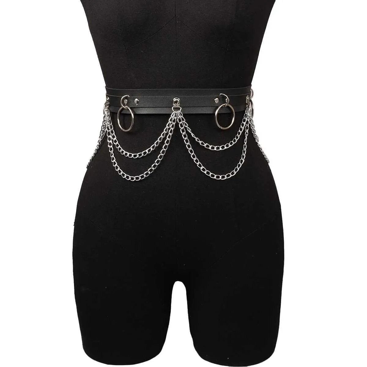 DHgate.com:Womens Punk Leather Harness Belt - Gothic Waist