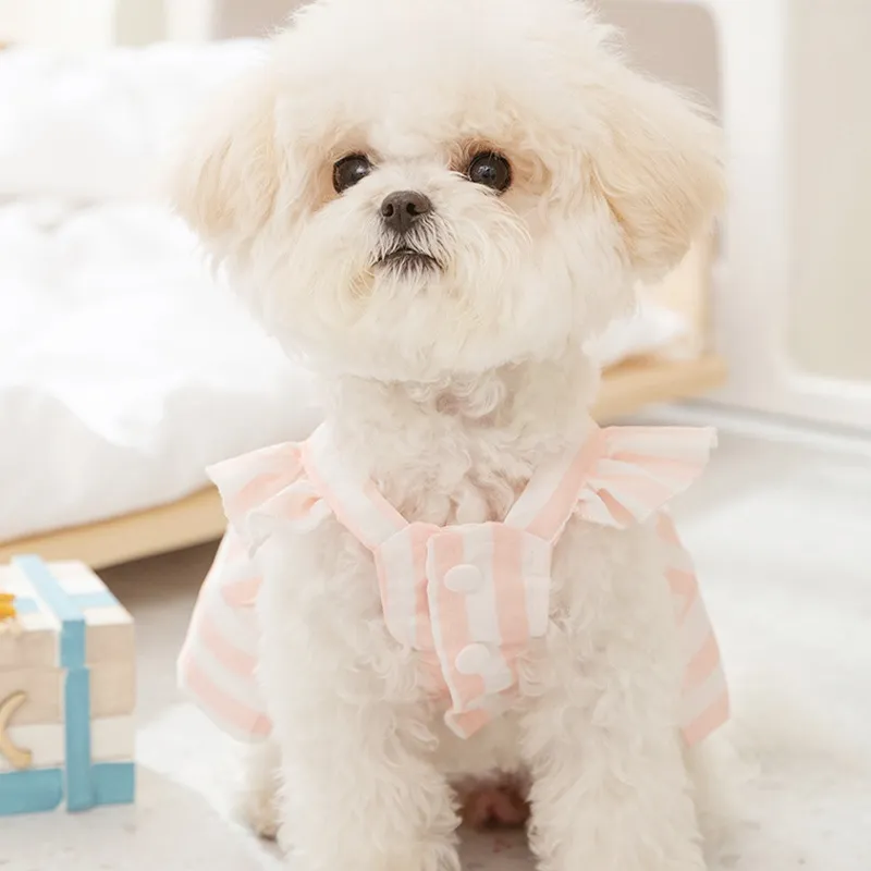 Save Big on Bulk Princess Dog Clothes Summer Pet Princess Dog Clothes  Striped Bowknot Puppy Dress With Suspender Skirt Fashionable Pet Apparel  For ...
