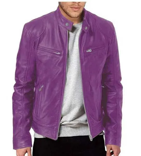 Punk Plum Suede Jacket Punk Purple Motorcycle Vest Men's