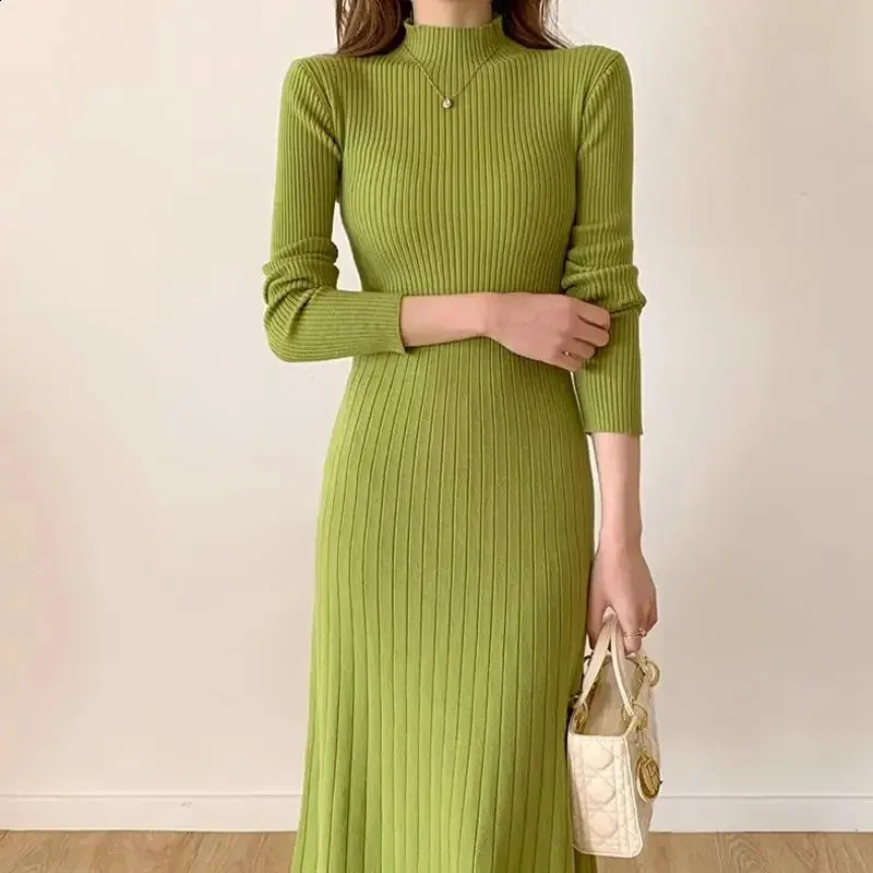 Medium-Length Knit Sweater with Poloturtle Neckline