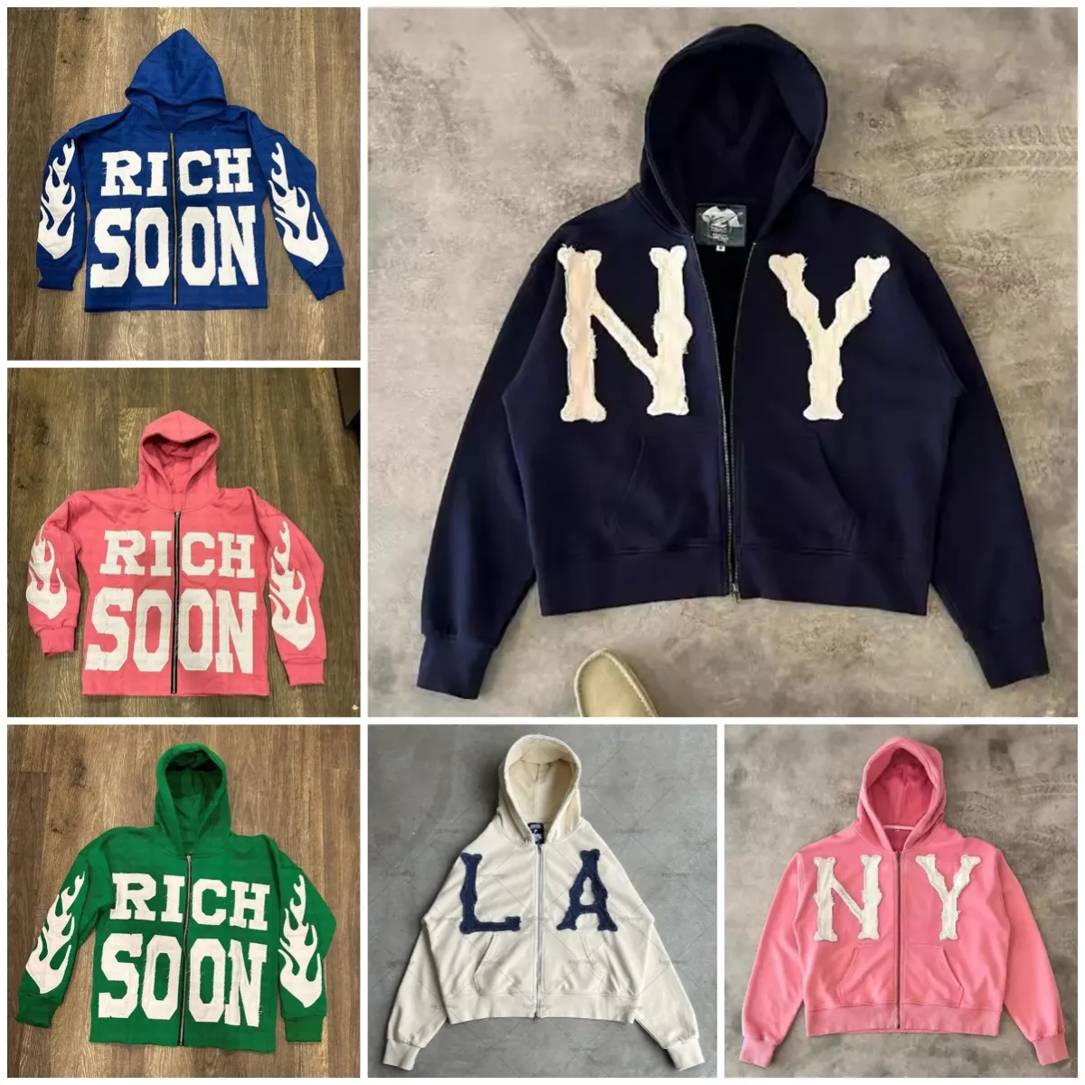 European and American Style Embroidered Oversized Hoodies for Men and Women