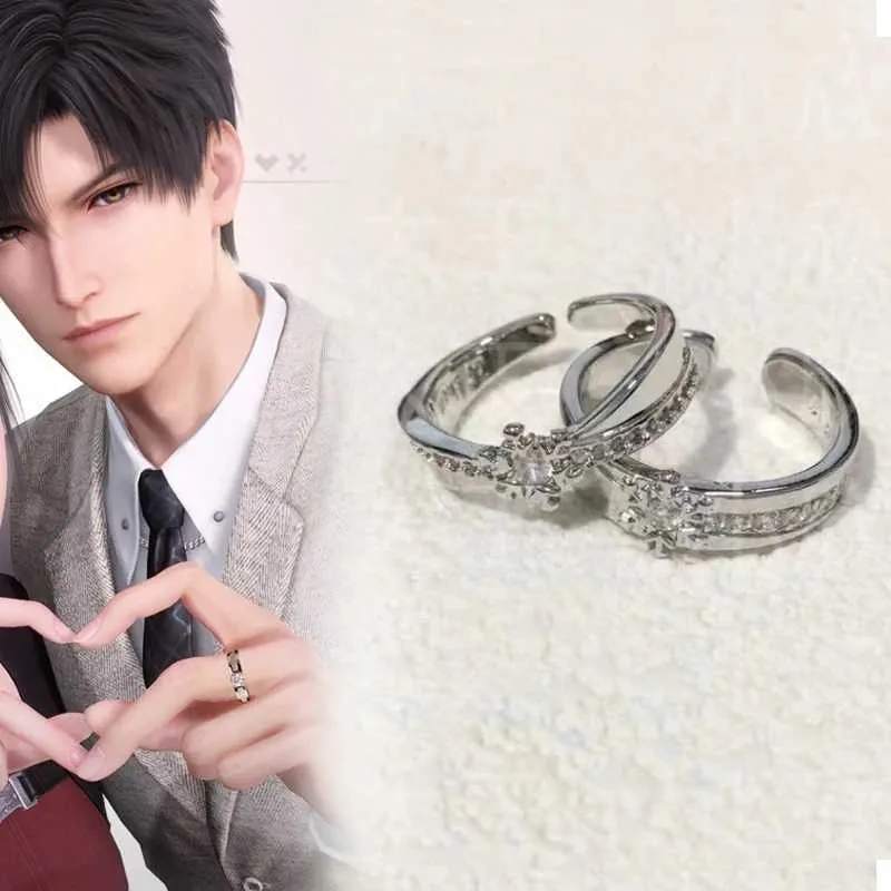 Rafayel Xavier Zayne Adjustable Wedding Ring with Onyx and Horn