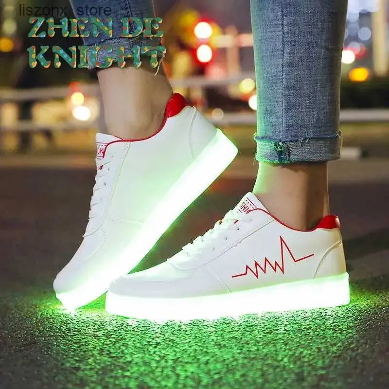 USB Rechargeable Luminous Sneakers for Kids Boys Girls Light Up LED Shoes  Size 30-41