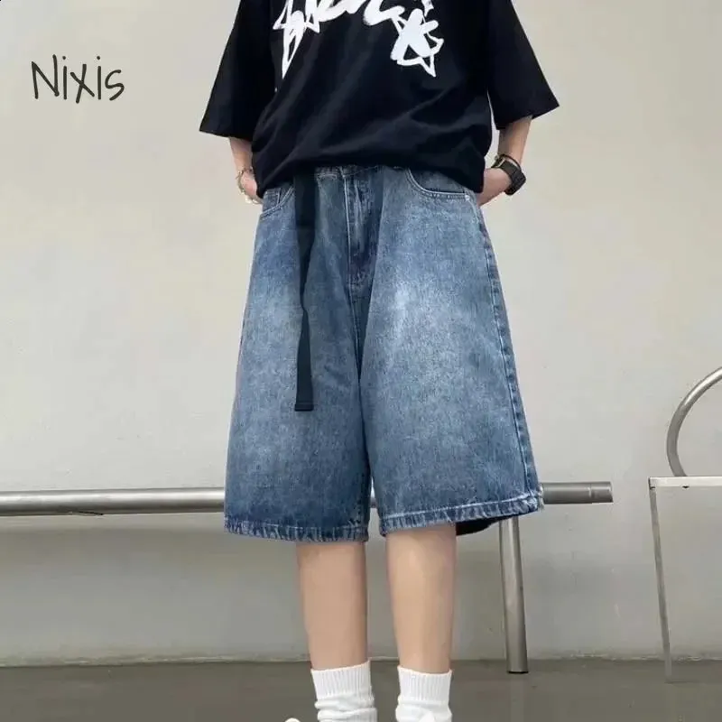 Retro Blue Baggy Blue Wide Leg Jeans With Wide Legs High Street 