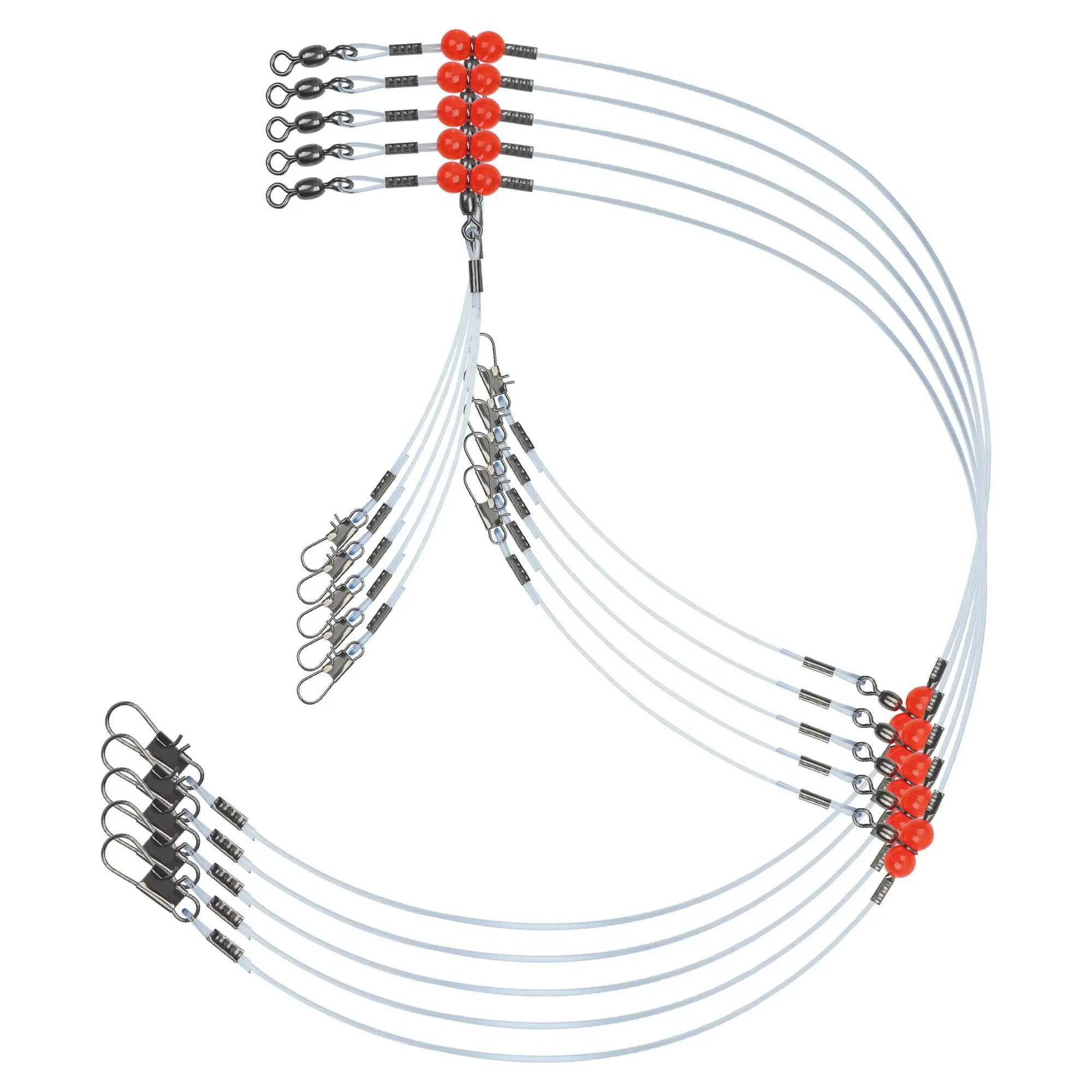 12 Pack Nylon Fishing Leaders with Swivels - Saltwater, Surf & Bottom ...