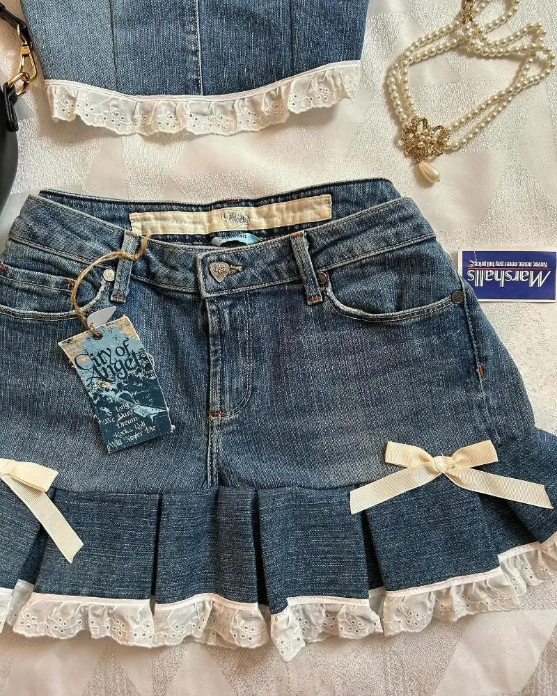 Y2K Women's Two Piece Denim Work two piece dress with