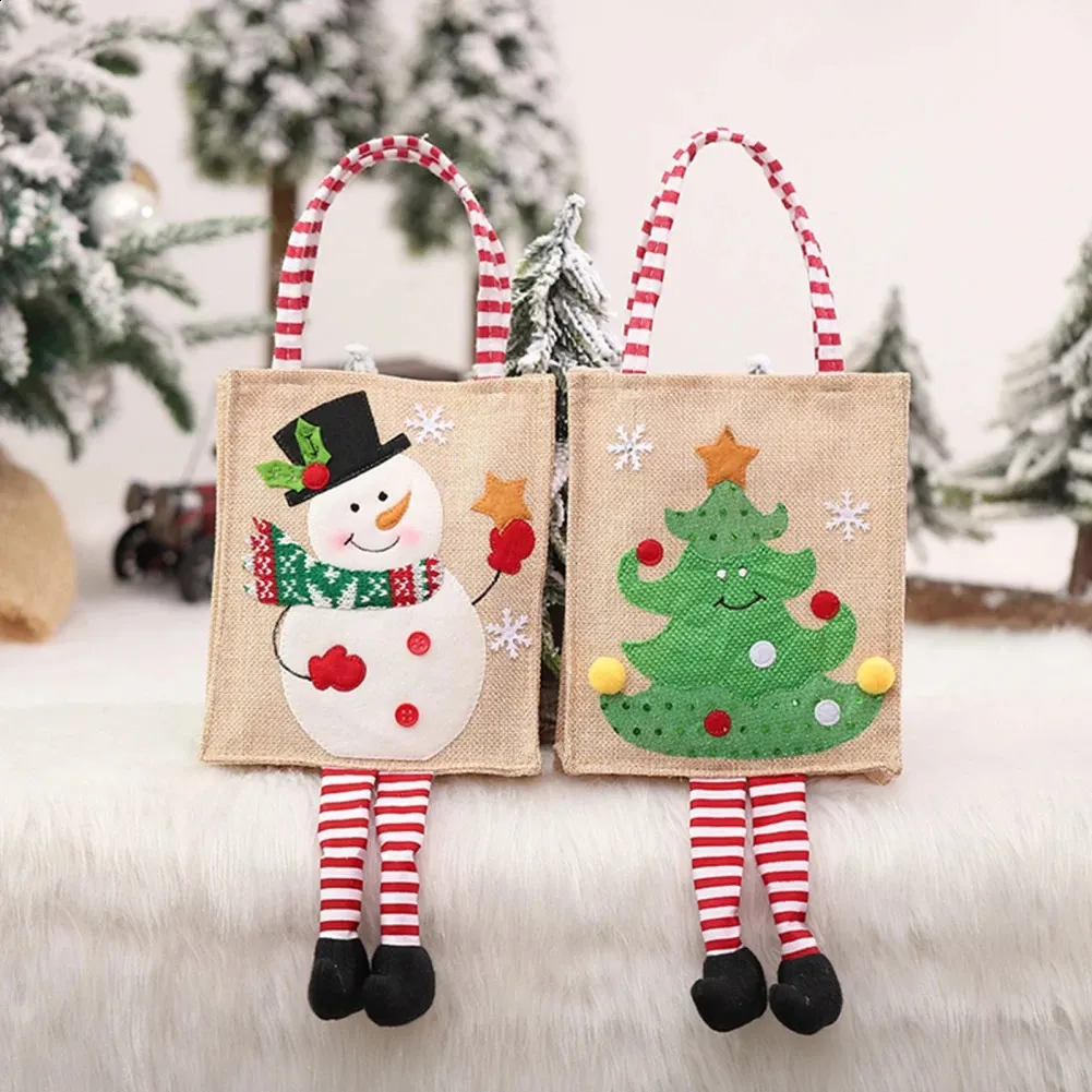 Christmas Non-Woven Gift Bags - Reindeer Holiday Design, Xmas Present Tote, 32.5x17x25 Cm
