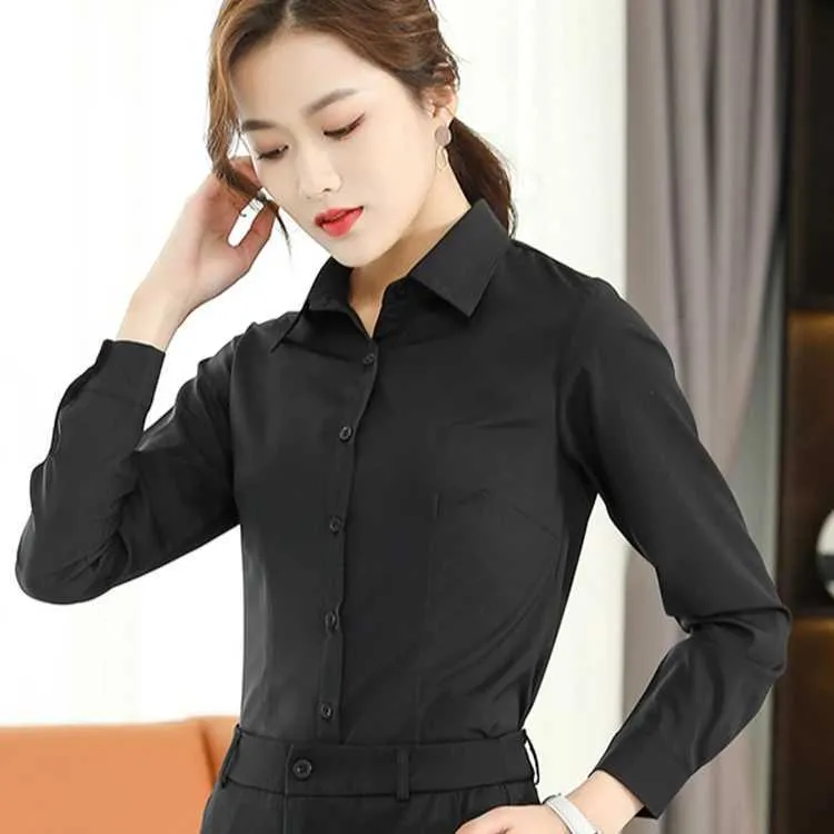 Save Big on Bulk Formal Long Sleeve Shirts For Women Black Long Sleeve Blouse Formal: Women's Classic Fit Shirt, White Satin Shirt Womens, Lightweight