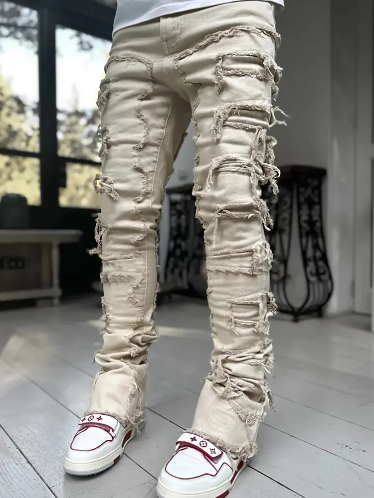 DHgate.com:Mens Relaxed Fit Distressed Denim Jeans - Ripped DHgate.com:Mens Relaxed Fit Distressed Denim Jeans - Ripped