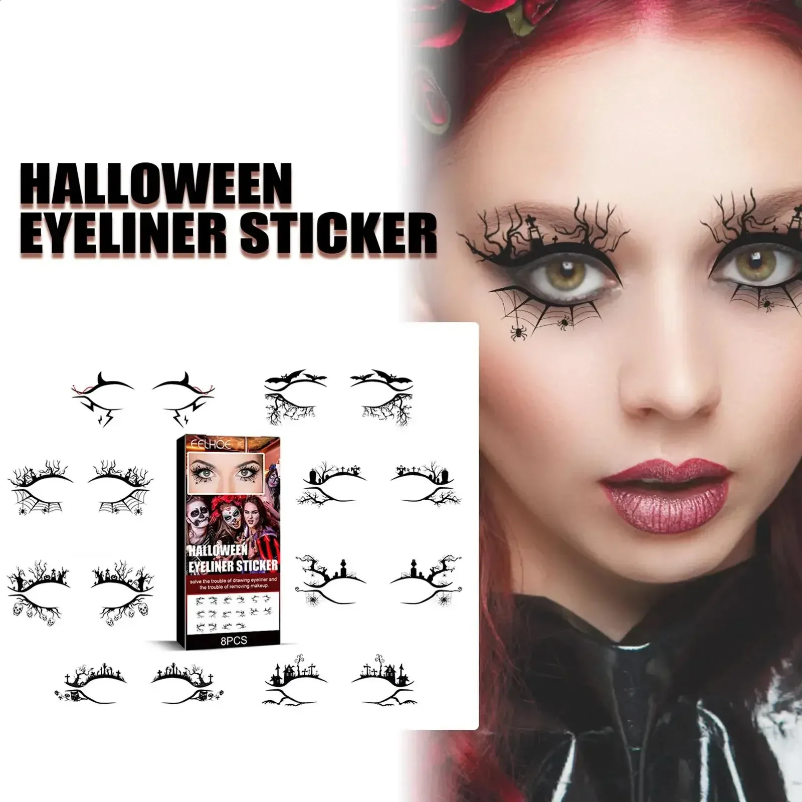 30 Tatuaggi Temporanei Di Halloween - Adesivi Per Lentiggini, Cicatrici, Fantasmi, Ragni, Ideali Per Costumi E Trucco