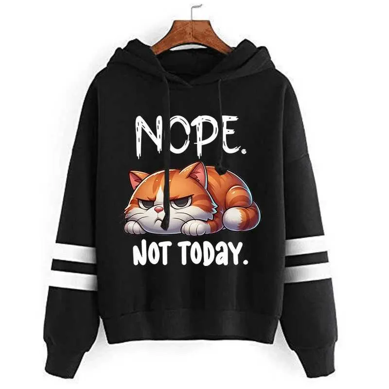comfy hoodie not today cat hoodie