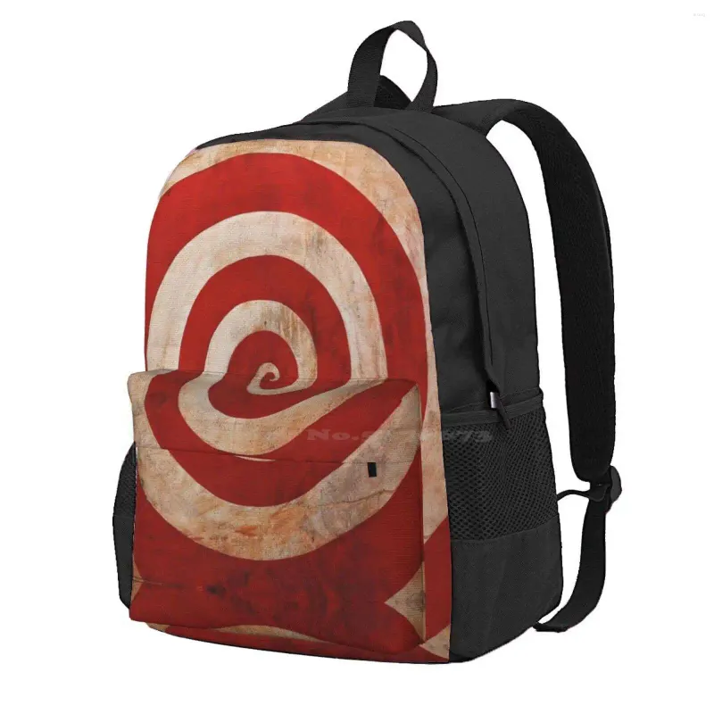 Carnival Spiral Backpack: Red & White Circus Schoolbag for Everyday ...