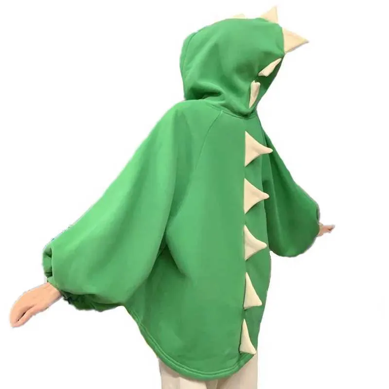 Anime Hooded Sweatshirt Womens Cartoon Horn Pullover Cute Ladies