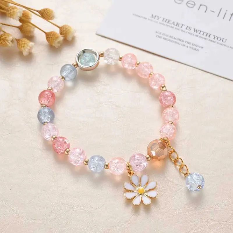 New Korean Daisy Bracelet Bohemian Colored Crystal Bead Bracelet