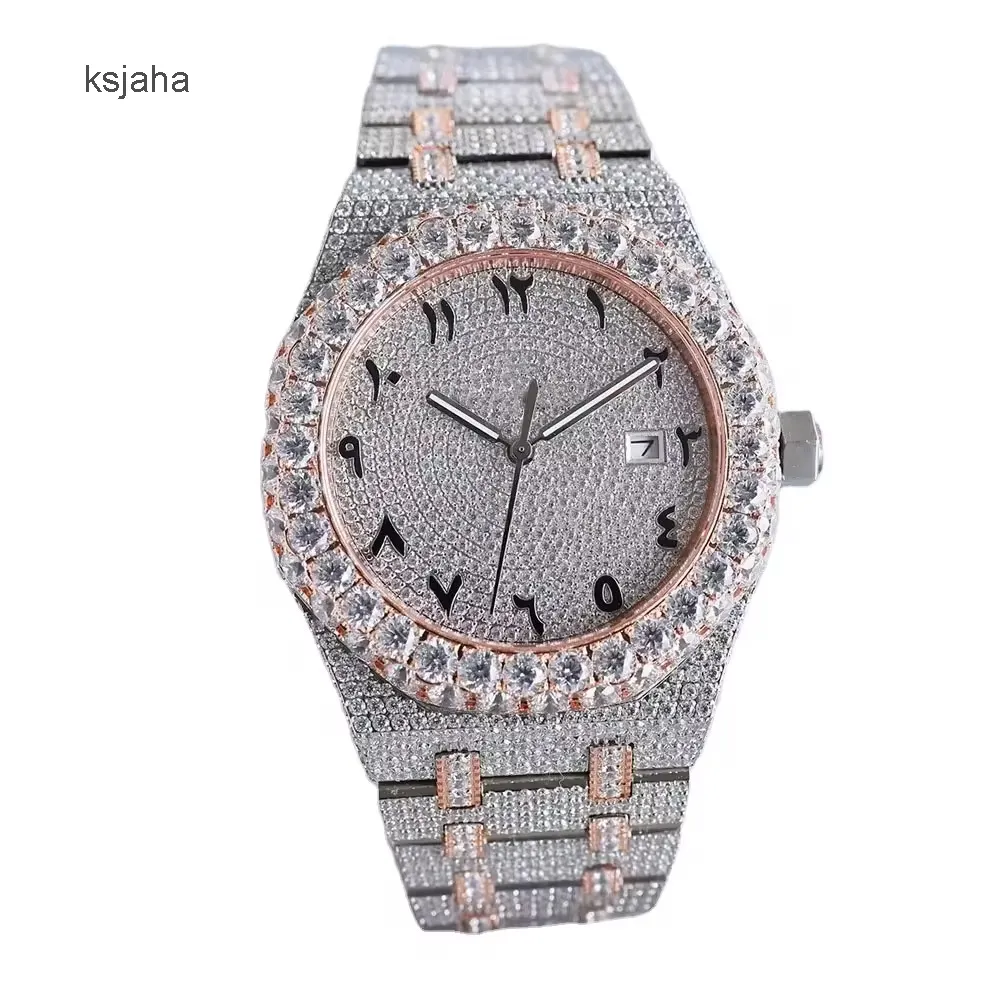 Factory Outlet Down Iced Out Moissanite Automatic Watch Custom