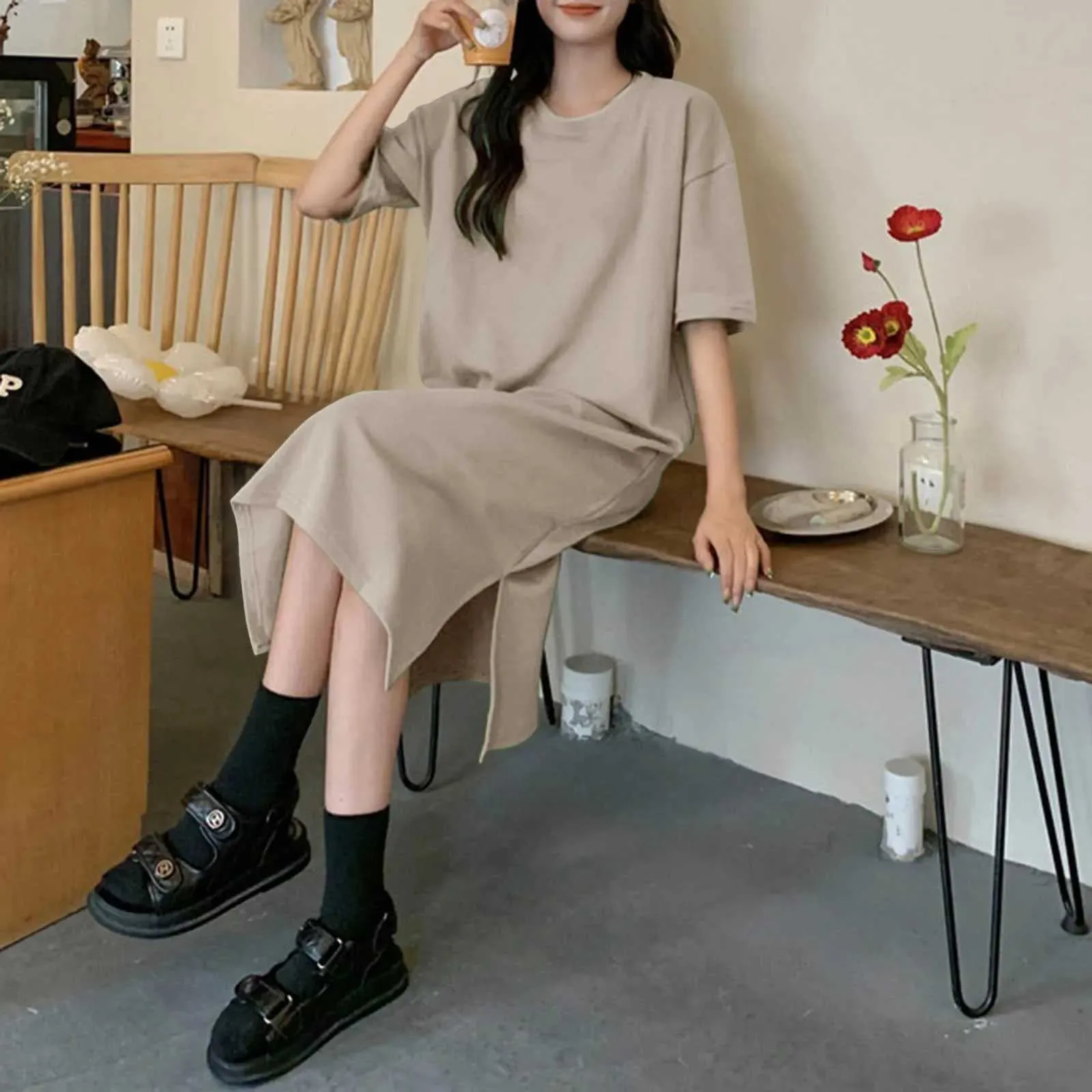chinese dress ladies MARSVOVO Flowy Summer Dress for Women Active Comfortable Stretchy Solid  Color Half Sleeve Vintage Dress for Women Stylish Casual Classic Simple  Holiday Women Midi Dress Dark Blue Size S at Amazon Women's