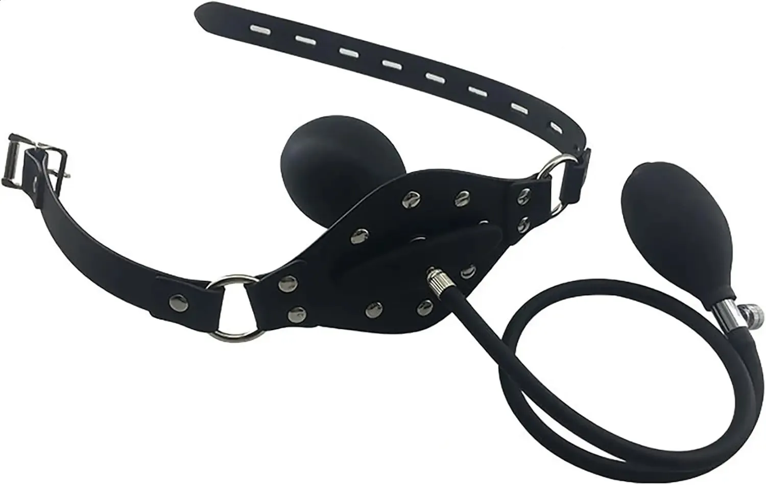 Inflatable silicone mouthpiece with adjustable elastic band and lock ...