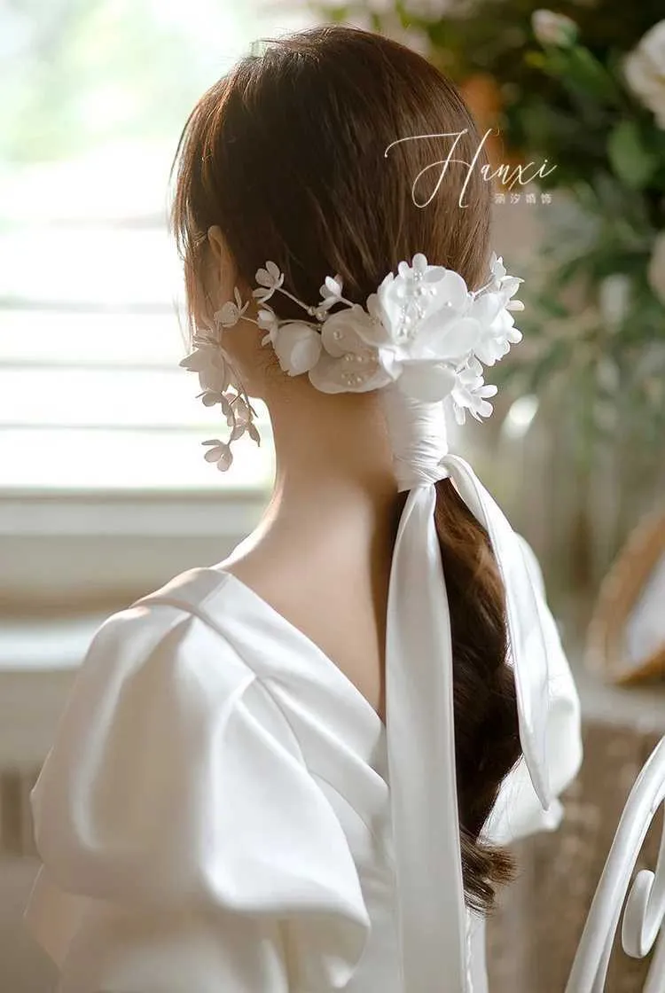 Elegant Floral Women\'s  hair Accessories Set France French Flower Hair Bands Set Bridal Hair Accessories For  main image 3