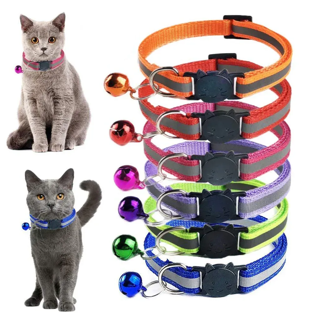 Cat Collar With Reflective Strip & Breakaway Buckle - Includes Safety Bell For Pets 2 thumbnail image