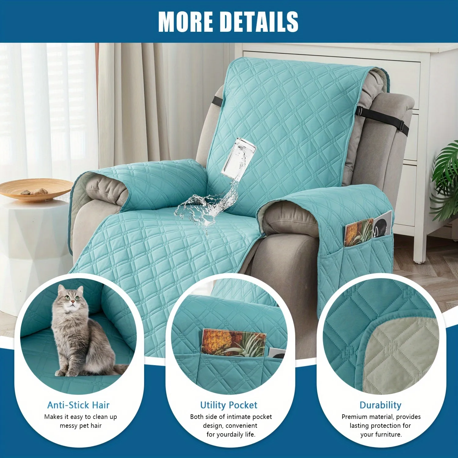 Sofa Covers Washable Recliner Chair Cover Waterproof Armchairs