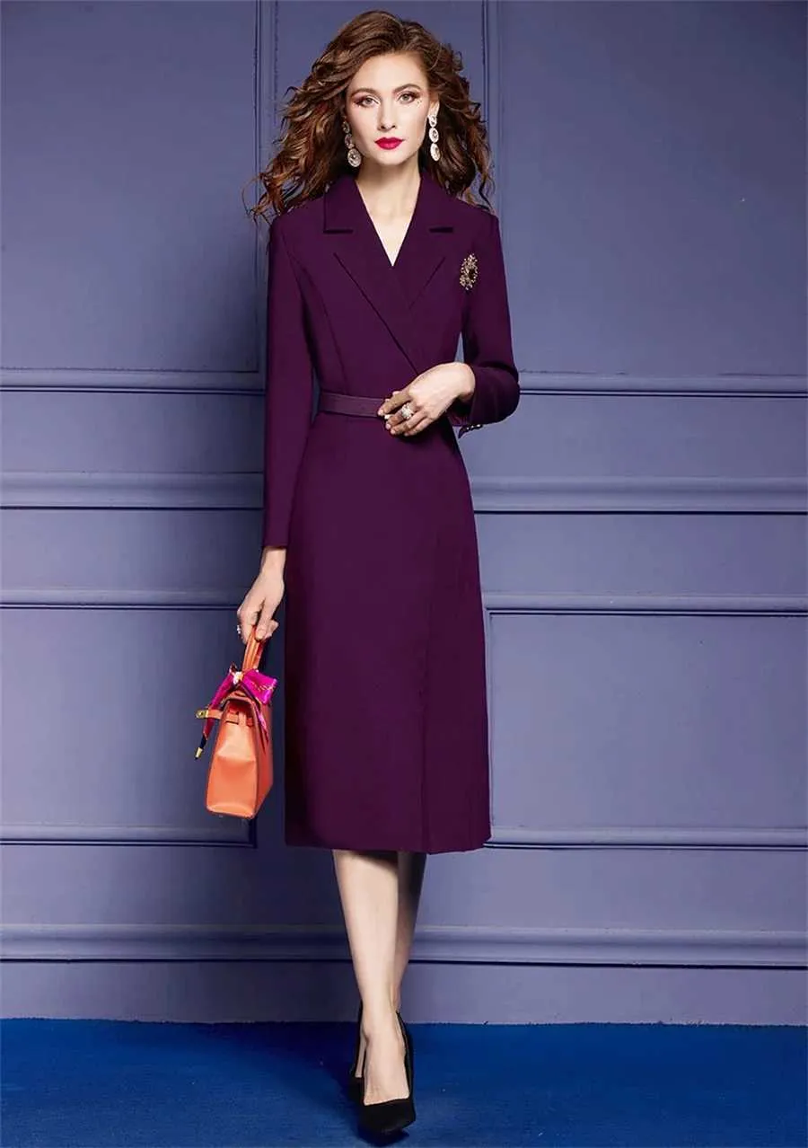 knee length dresses for ladies Aline Midi Dress With Short Flared Long Sleeve Jacket – shopaleena main image 1