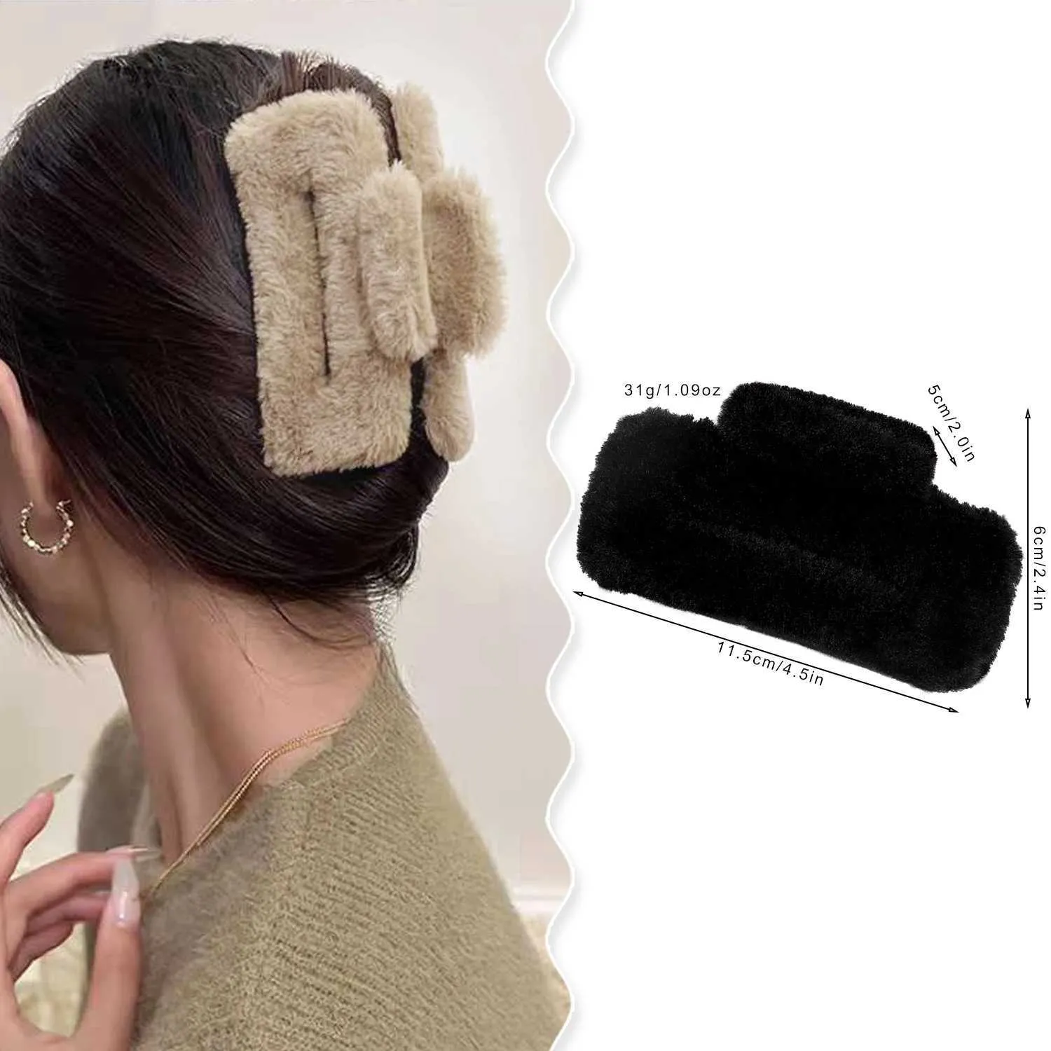Set of 2 Velvet Elegant Hair Claw Clip Hair Accessories Velvet Hair Claw Clip - Etsy main image 3