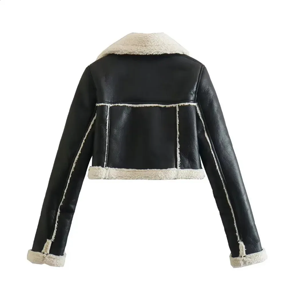 DHgate.com:Womens Black Cropped Leather Bomber Jacket with