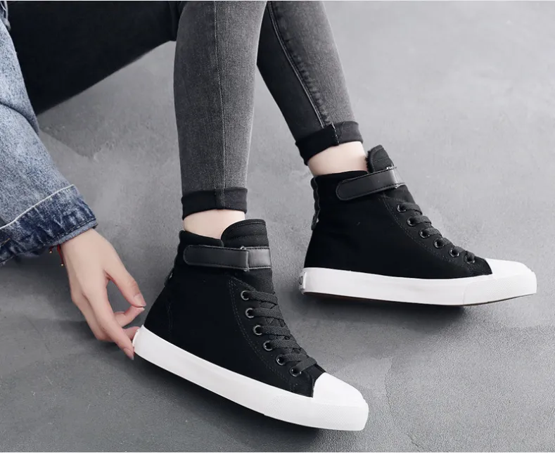 New Fashion Autumn Women's Canvas Sneakers: Casual Hip Top Lace Up Trainers  for Ladies