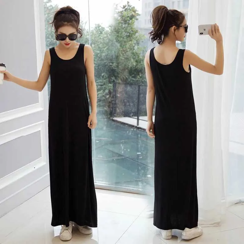 Long Modal Tank Dress Tight Bottom, Loose Top Pregnant Maxi Dress W240913  From Katcho, $11.08 In Bulk | DHgate.Com