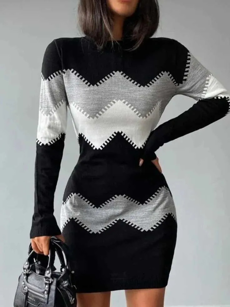 Save Big on Bulk Fall Long Sleeve Mini Dress Autumn And Winter Womens  Fashion Printed Slimming Dress 2024 Womens Long Sleeve O Neck Elegant Body  Set ...