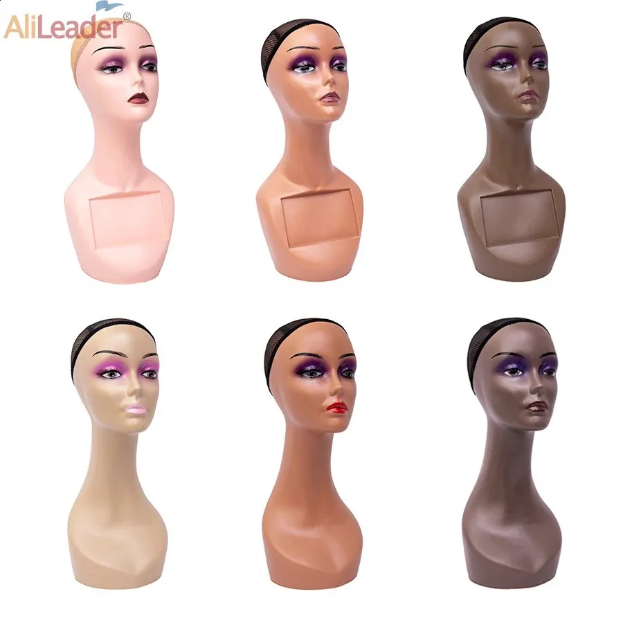 Tête de mannequin femme : présentoir pour perruque, chapeau et