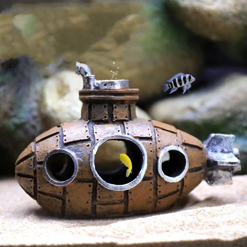 Aquarium Fish Tank Decorations Resin Submarine Wreck Ship PVC Aquarium  Accessories from Dhgate Other Decorations - price 2.91
