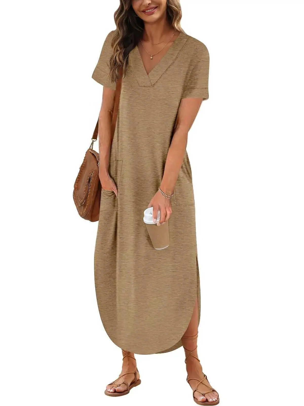 knee length dresses for ladies Linen Vest Dress With Belt – Old Linen Mill main image 1