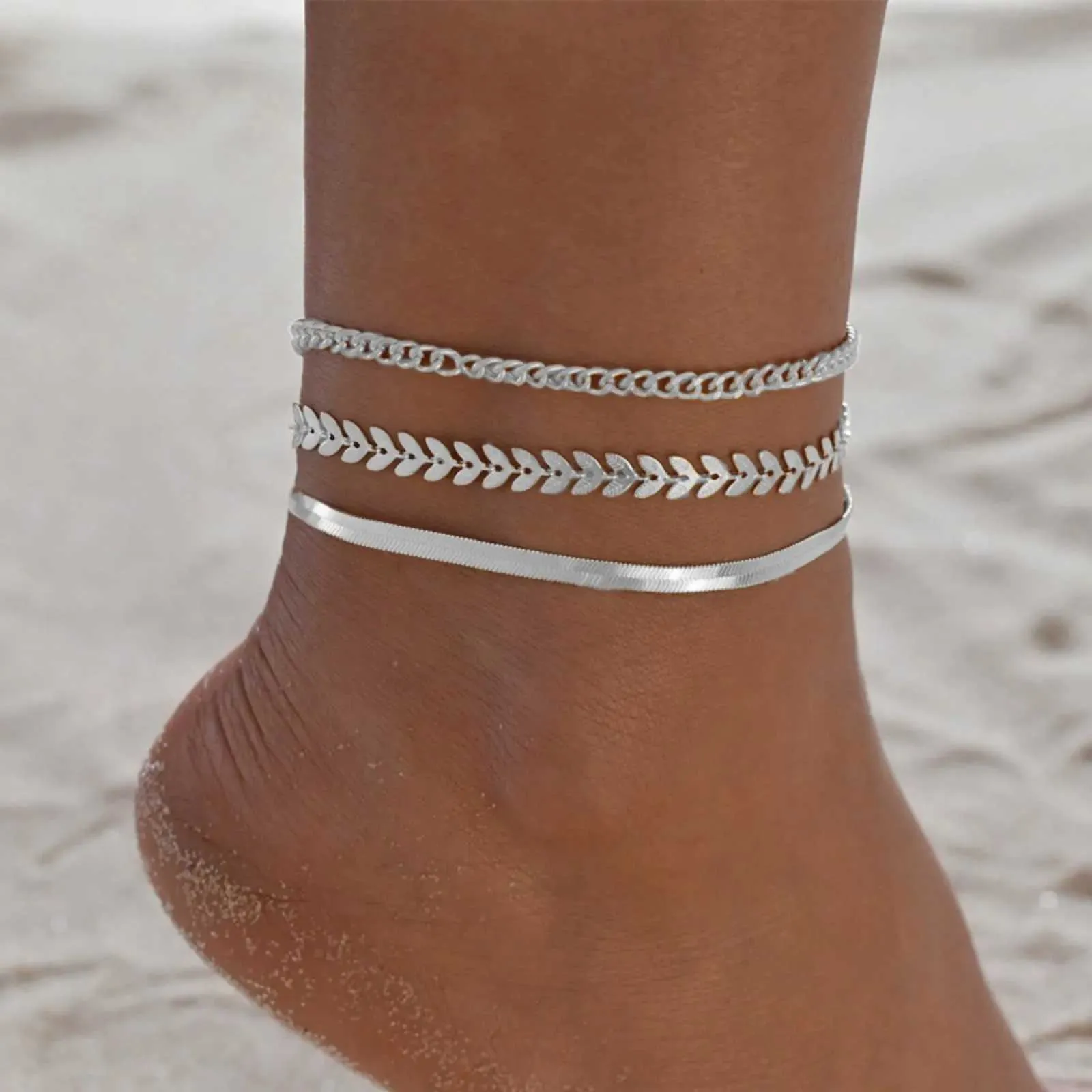 Stainless Steel Delicate Womens Gold Chain Anklet Bracelet, Fade