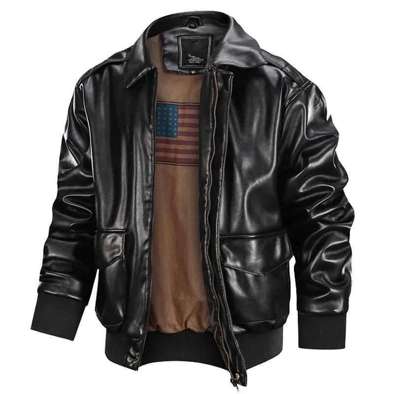 DHgate.com:Mens Genuine Leather Bomber Jacket - Winter Thick