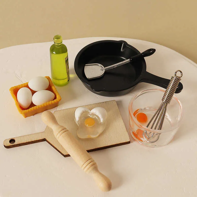 Set Accessoires Cuisine Noël Miniature 1/12 – Planche, Rouleau, Bol, œuf, Huile, Couteaux, Pains, Plateaux, Biscuits – Décoration Maison De Poupée