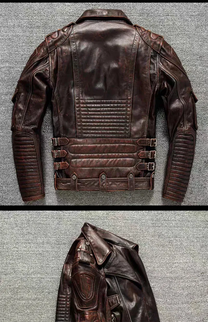 DHgate.com:Mens Genuine Leather Motorcycle Jacket - Vintage