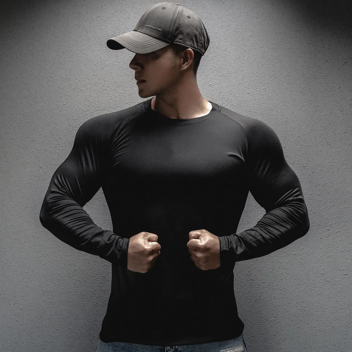 T-Shirt Col V Manches Longues Homme - Sweat Léger Décontracté Sport Gym Grande Taille S-3XL
