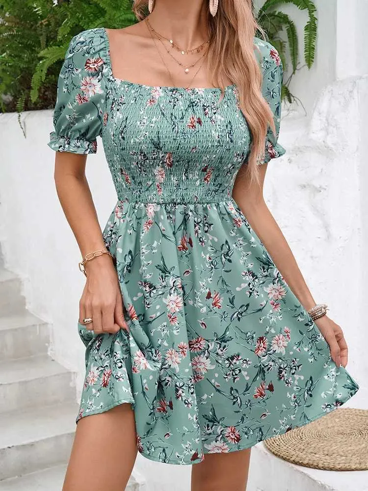 sachin and babi light blue dress Womens short sleeved chiffon mini dress elastic waist casual beach brief  style from Dhgate Basic & Casual Dresses