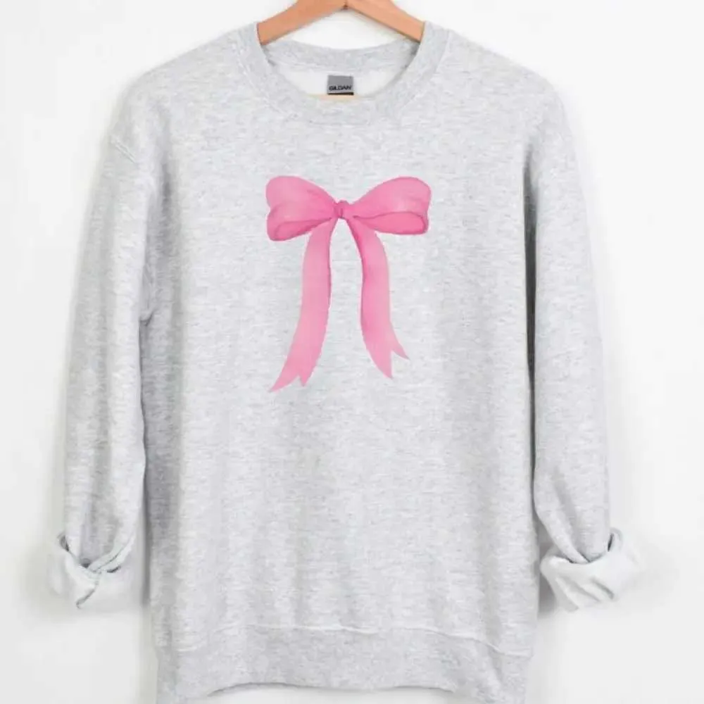 Pink Ribbon Bow Sweatshirt - Cute & Trendy Hoodie for Spring