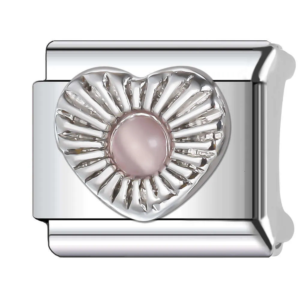 New Women's Gift Flower Heart Bead Italian Charms Links Bangle Beads Fit 9Mm Stainless Steel Bracelet Making DIY For_voghion.com