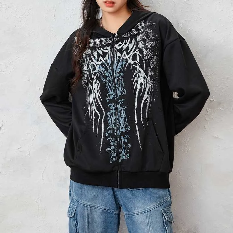 トップス 00s archive cyber grunge design hoodie 7fa644c8-0e87-40b5-8008-
