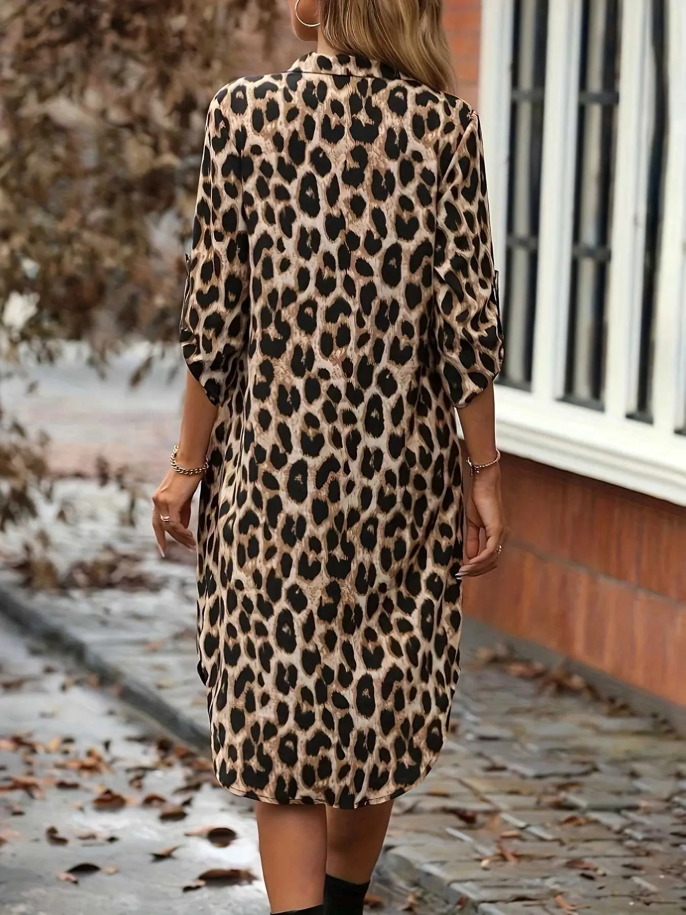 chinese dress ladies Anaya Mini Dress in Mila Leopard Brown