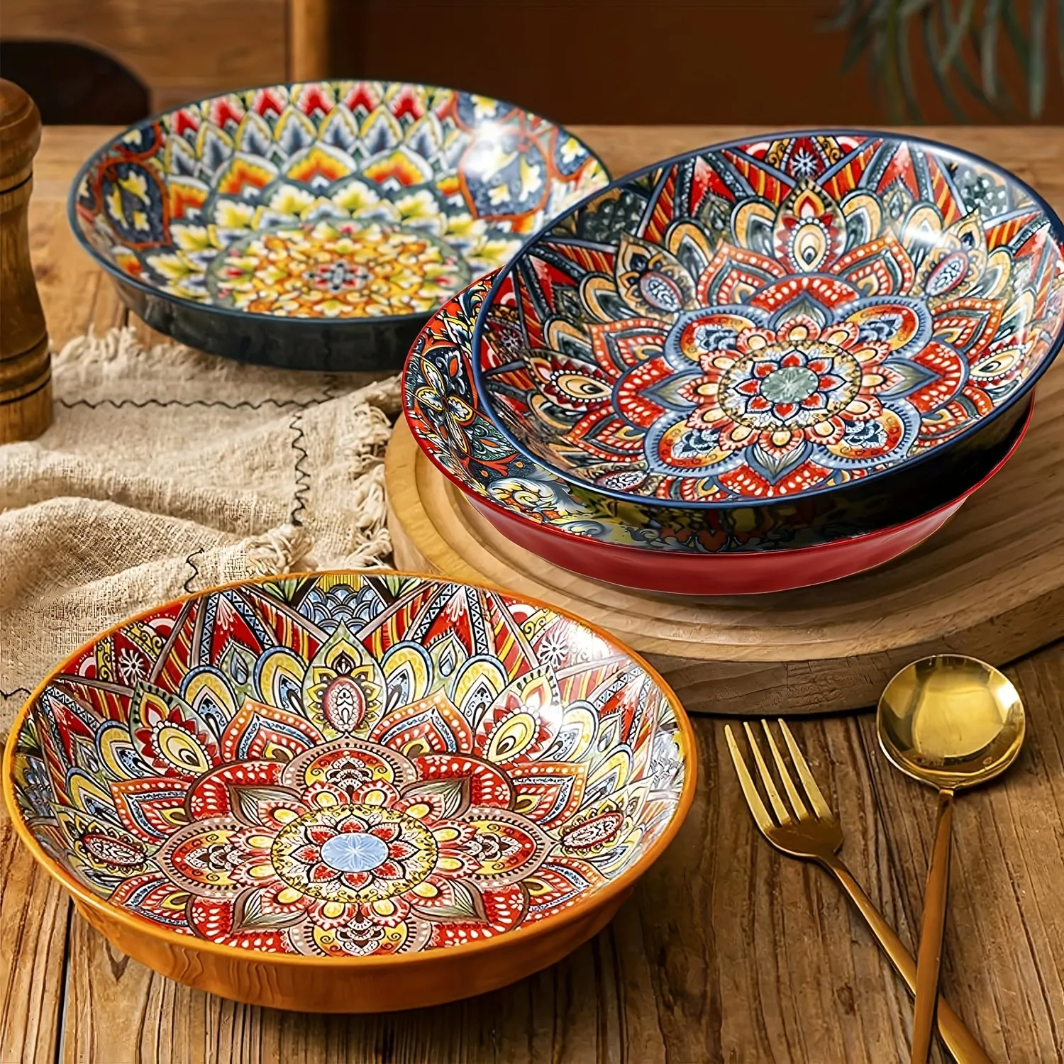 floral ceramic plates