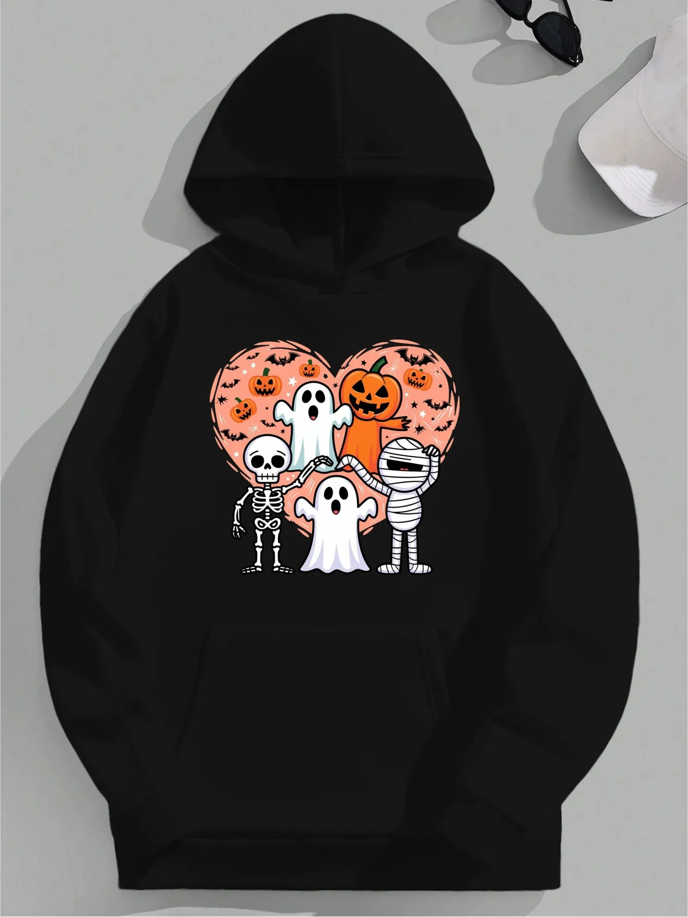 Sudadera Con Capucha De Corazón De Halloween Para Hombres