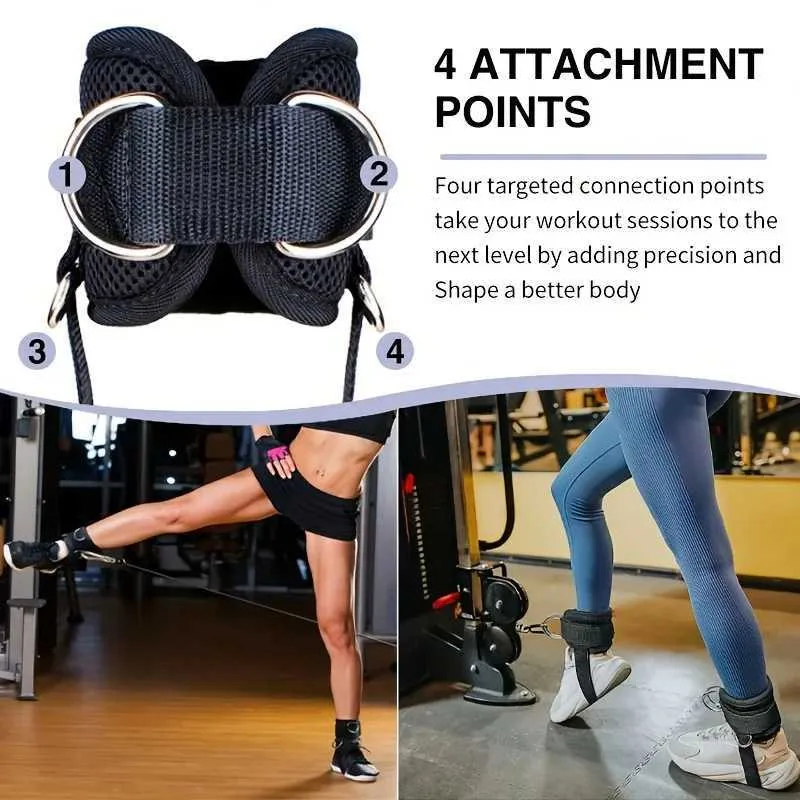 Ankle Rope Adjustable D-Ring Foot Rope Ankle Strap for Strength Training and ...