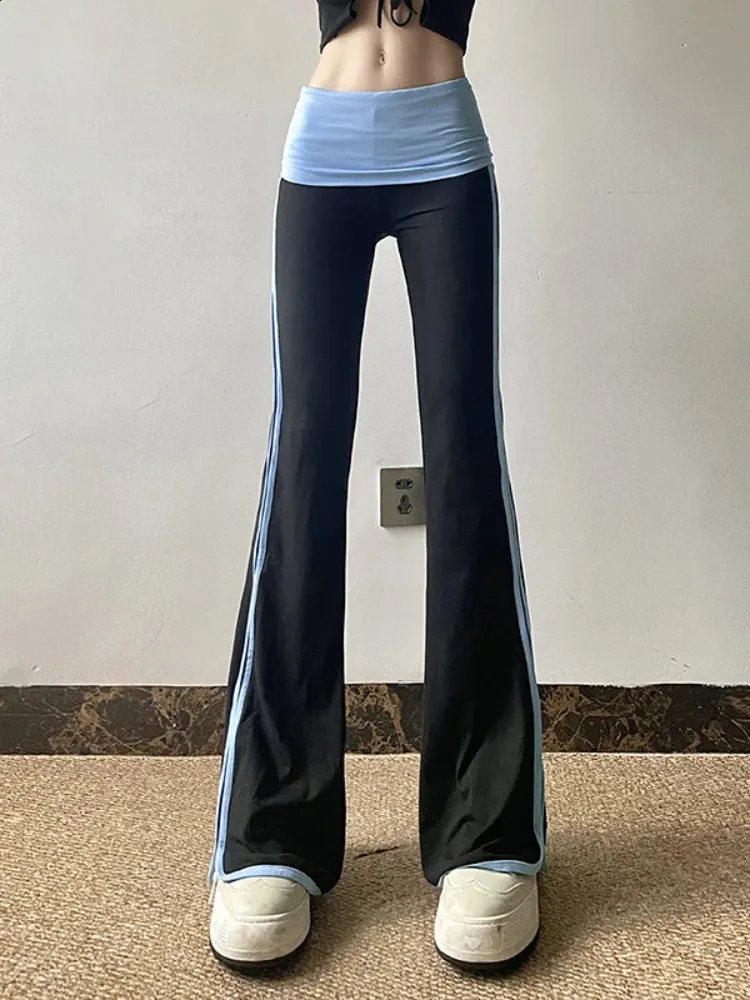 Save Big on Bulk Pants With Glitter Y2K Womens Clothes: Vertical Striped  Low Waist Trousers With Glitter Detail, Contrasting Patches, And Bootcut